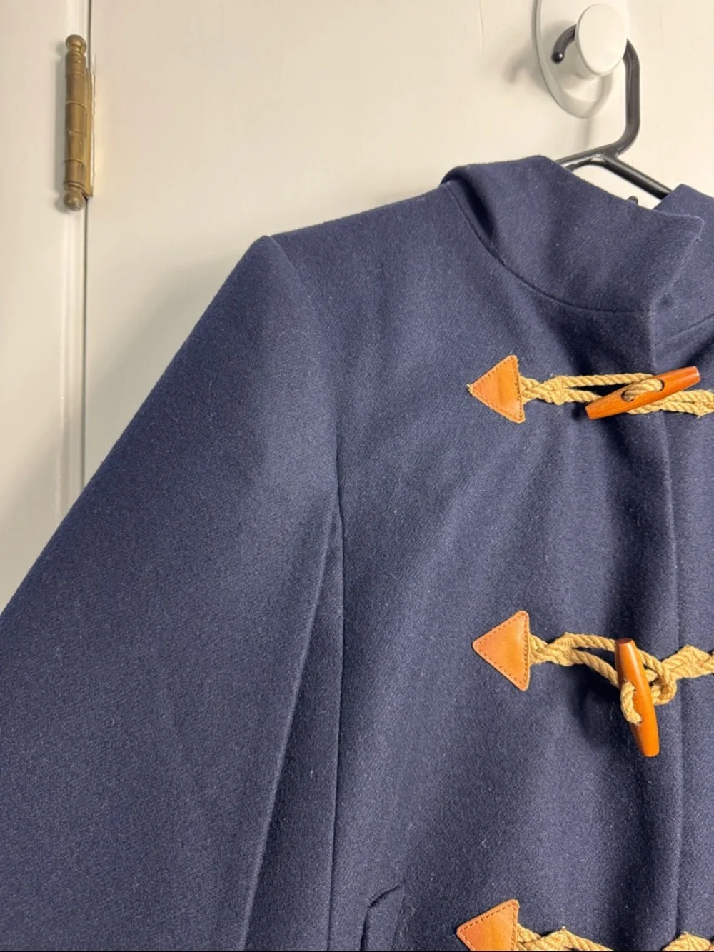J Crew Cape Poncho Wool Cashmere Toggle‎ Coat Navy Size XXS/XS - Picture 4 of 12